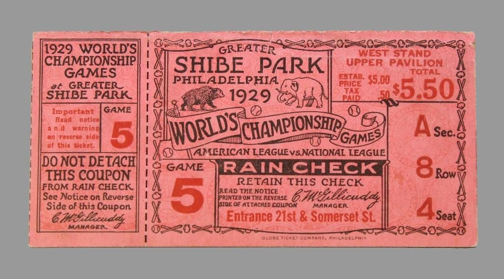 1929 World Series Ticket (1 of 1)