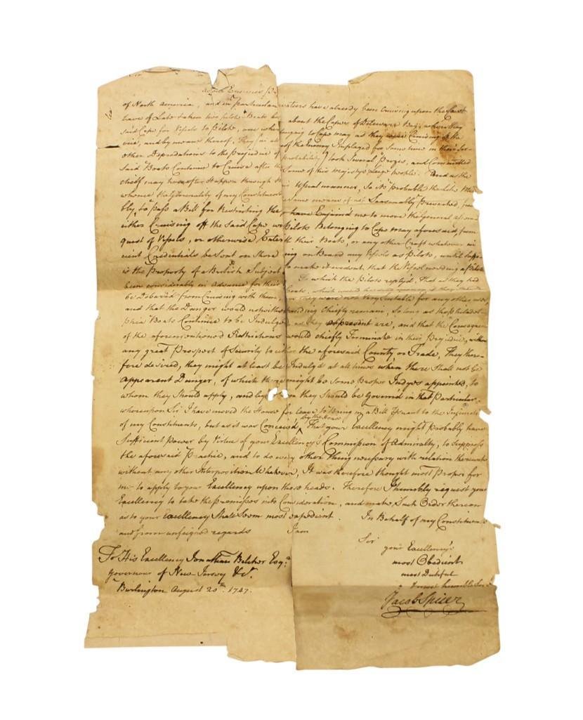 Colonial New Jersey Document - 1747 (1 of 1)