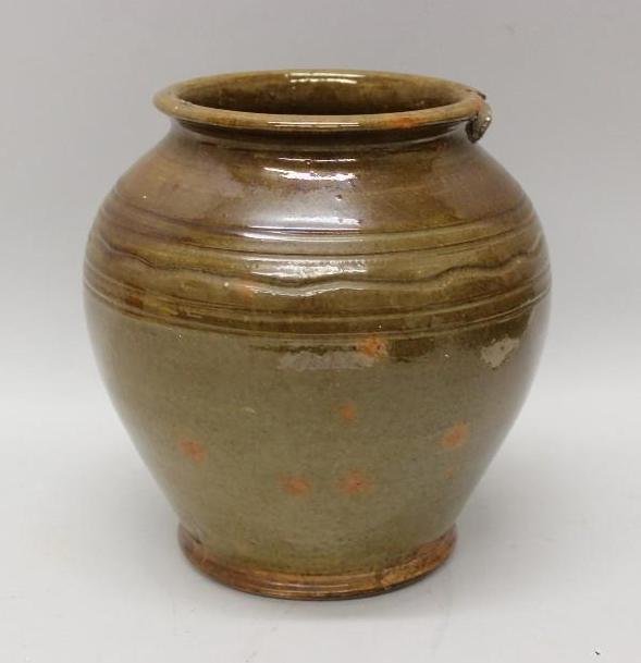Isaac Stahl Redware Bulbous Vase (1 of 3)