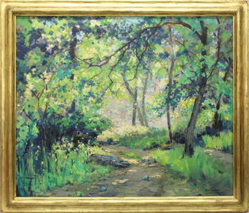 Arrah Lee Gaul (1883-1980, Pennsylvania) Spring: Oil on canvas. Signed &quot;Arrah Lee Gaul&quot; in lower right. 25&quot;h x30&quot;w