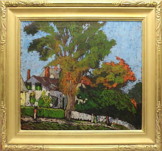 Yarnall Abbott (1807-1938, Pennsylvania/Massachusetts): Oil on canvas. Signed in lower left. Philadelphia Art Alliance Circulating Picture Club, Rockport Art Assoc., and a 1924 Pennsylvania Academy of Fine Art exhibition labels on reverse. 25.25"h x28