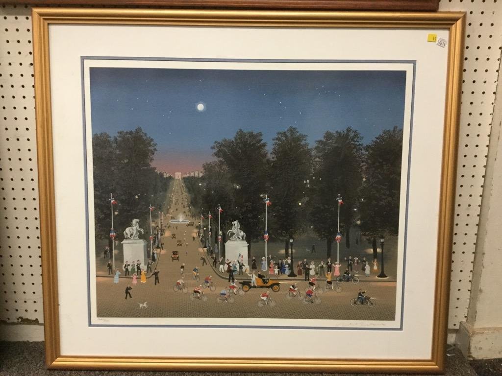 Michel Delacroix. "Le Bol de Motherly Race".:  Limited edition print. SLR. 23 1/2"w x 281/2"w.