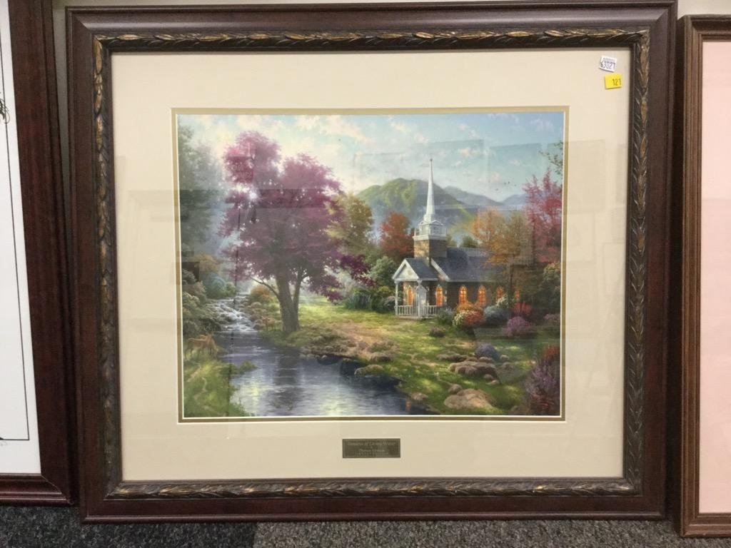 Thomas Kinkade. "Streams of Living Waters".: Library edition print. Plate signed LR. 15 1/2"h x 19 1/4"w.