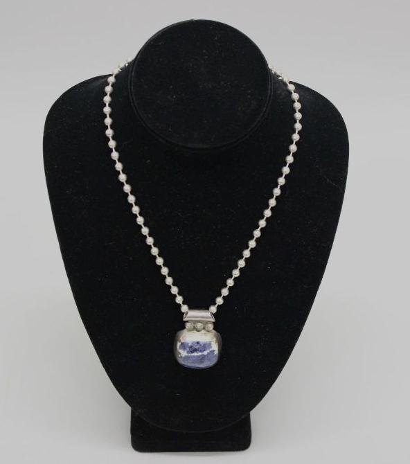 Sodalite Pendant on Chain (1 of 1)