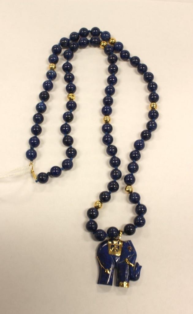 Lapis Pendant Necklace with Gold (1 of 1)