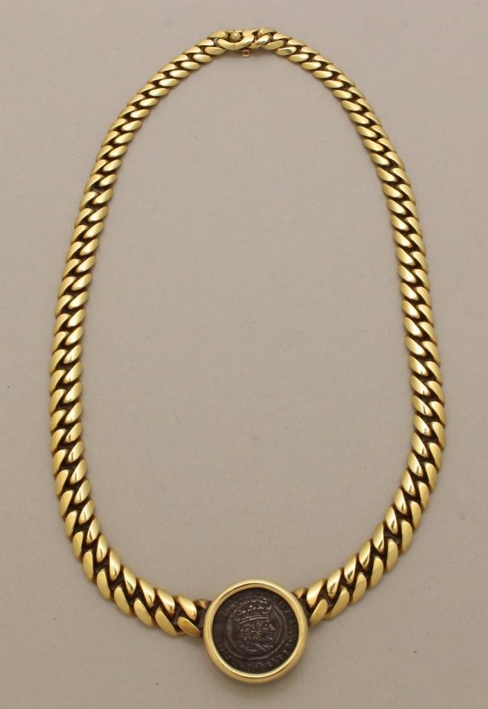 Gold Necklace with Coin (1 of 4)