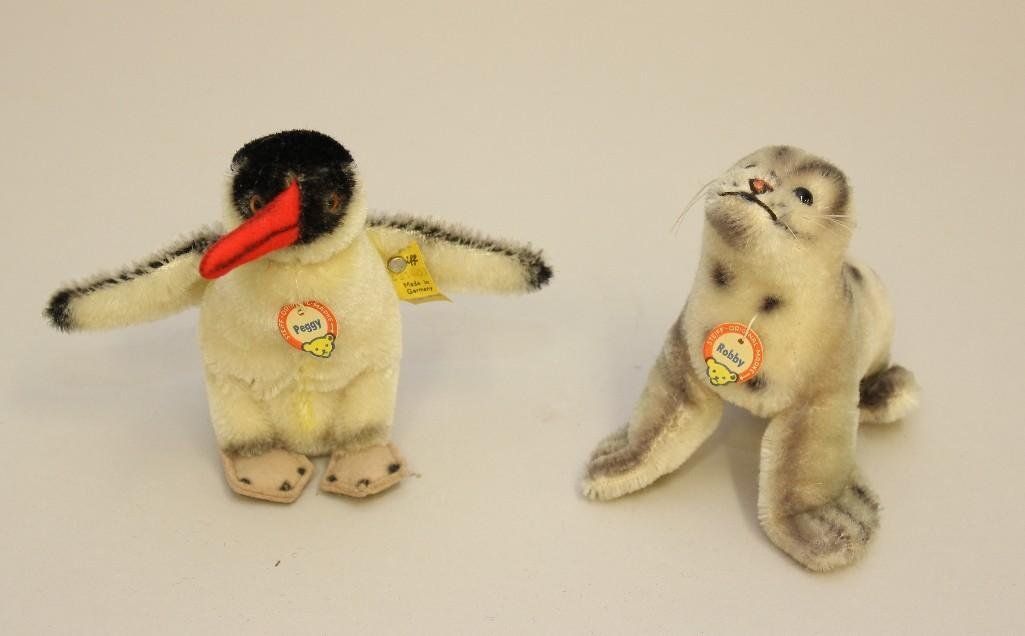 LOT OF VINTAGE MOHAIR STEIFF: 2PCS. "PEGGY" PENGUIN AND (1 of 1)