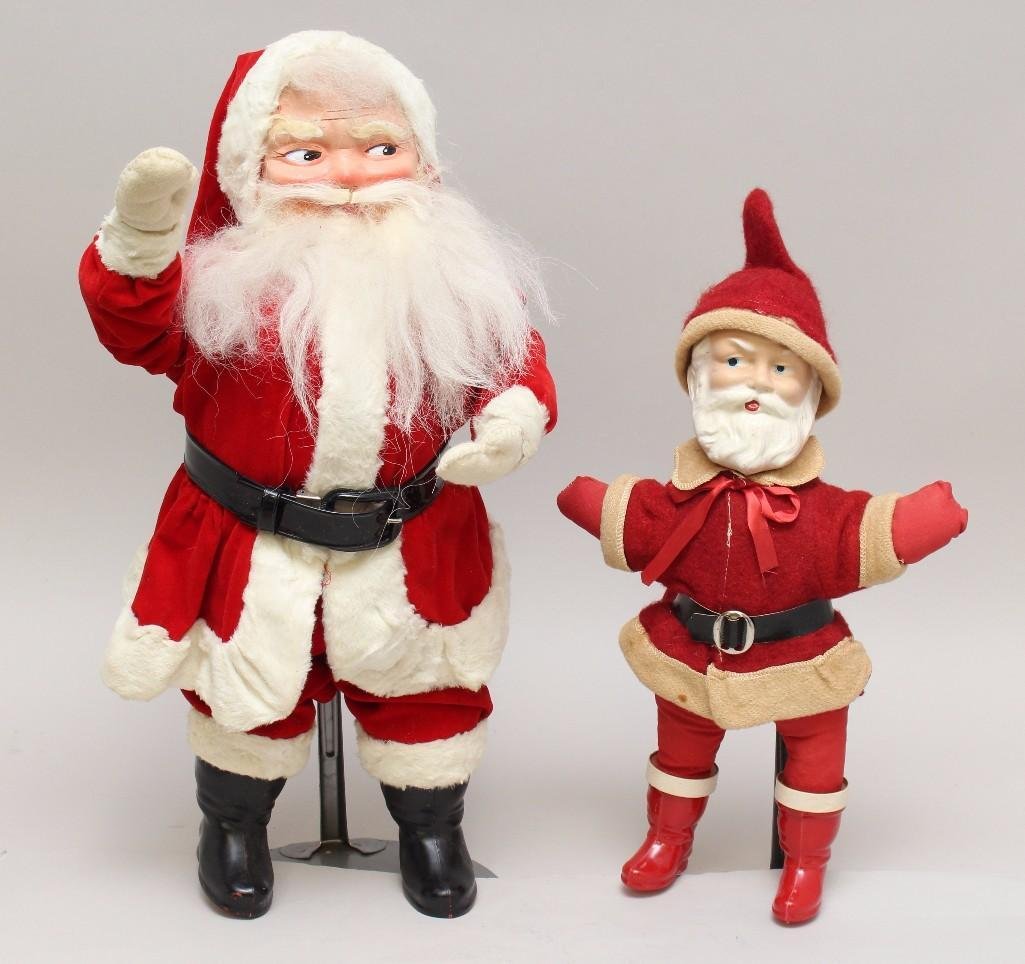 PAIR OF VINTAGE SANTAS. (1 of 6)