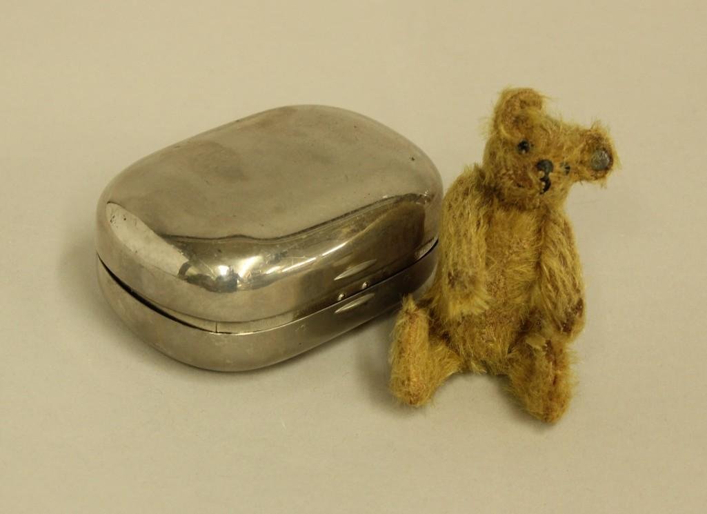 3 1/2" EARLY TAGGED GOLD MOHAIR STEIFF BEAR WITH "F" (1 of 6)