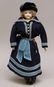 16" "3" ANTIQUE BISQUE HEAD FRENCH FASHION DOLL, WOODEN - 2