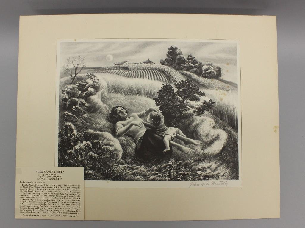 John S de Martelly "Ride a Cock-Horse": Signed print. 9.25"h x 12"w.