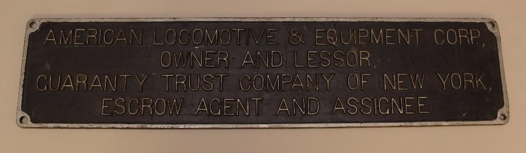 American Locomotive and Equipment Trust Plate (1 of 1)