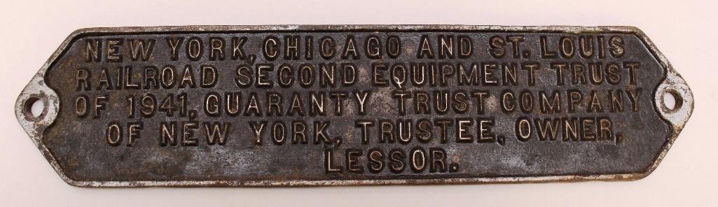 New York, Chicago, and St. Louis Railroad Trust Plate (1 of 1)