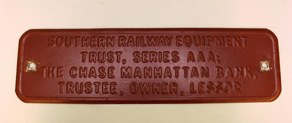 Southern Railway Equipment Trust Plate (1 of 1)