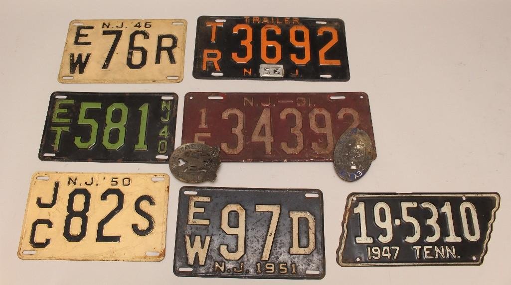 Grouping of 1940's and 1950's License Plates (1 of 3)