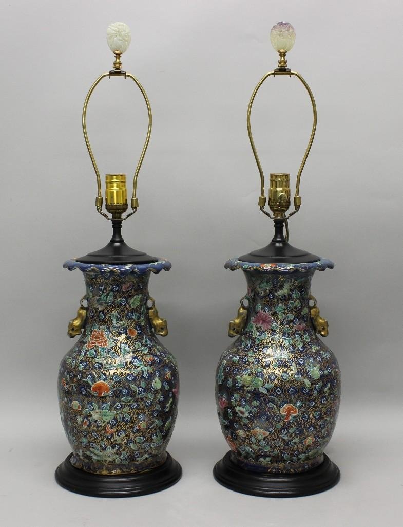 Pair of Chinese Vase Lamps (1 of 7)
