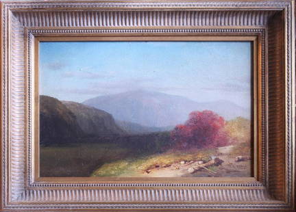 Sanford Robinson Gifford (1823-1880, Massachusetts/New: Oil on board. Signed "S.R. Gifford" in lower right, label on reverse. 9.5"h x 15"w