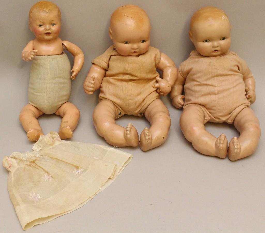 LOT OF (3) EFFANBEE COMPOSITION BABY DOLLS: (2) (1 of 5)