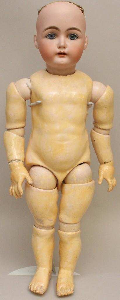 23" UNMARKED ANTIQUE BISQUE HEAD DOLL WITH 8-BALL (1 of 5)