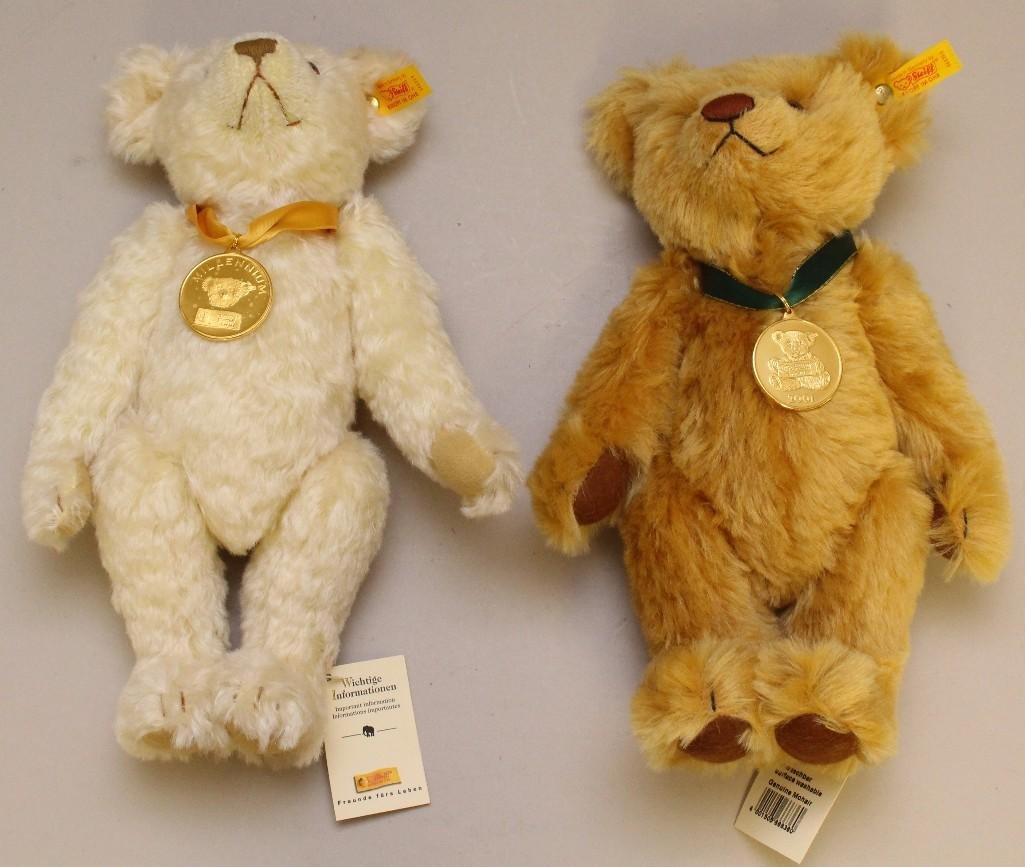 PAIR OF MINT 11 1/2", 12" STEIFF MOHAIR TEDDYBARS MADE (1 of 1)