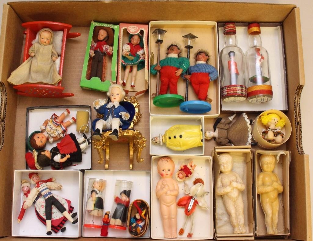 LOT OF SMALL NOVELTY DOLLS & FIGURES: GERMANY, AUSTRIA, (1 of 2)