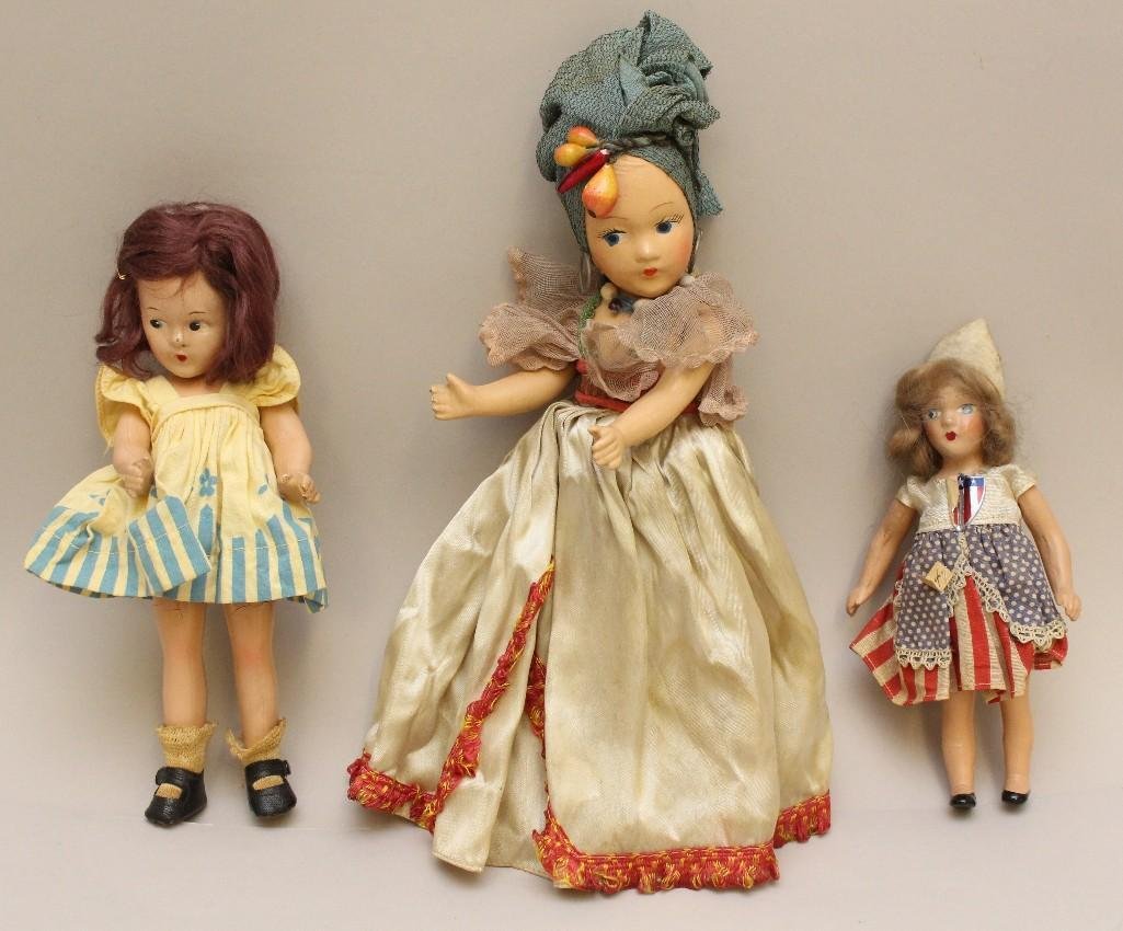 LOT OF (3) COMPOSITION DOLLS. (1 of 2)