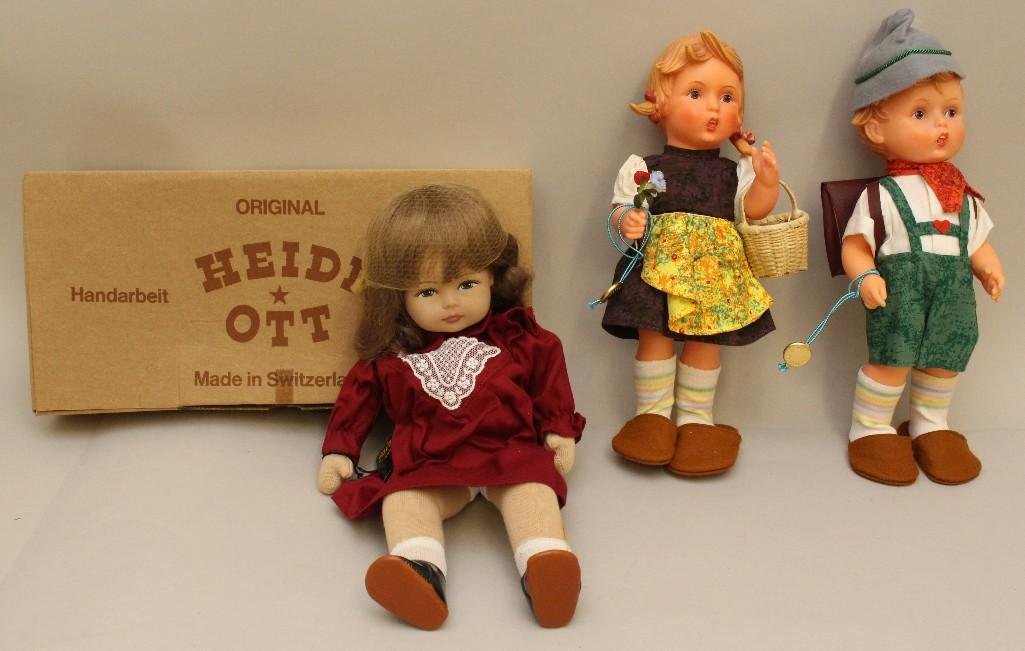 LOT OF (3) VINYL DOLLS: MIB HEIDI OTT, PAIR OF MINT (1 of 4)