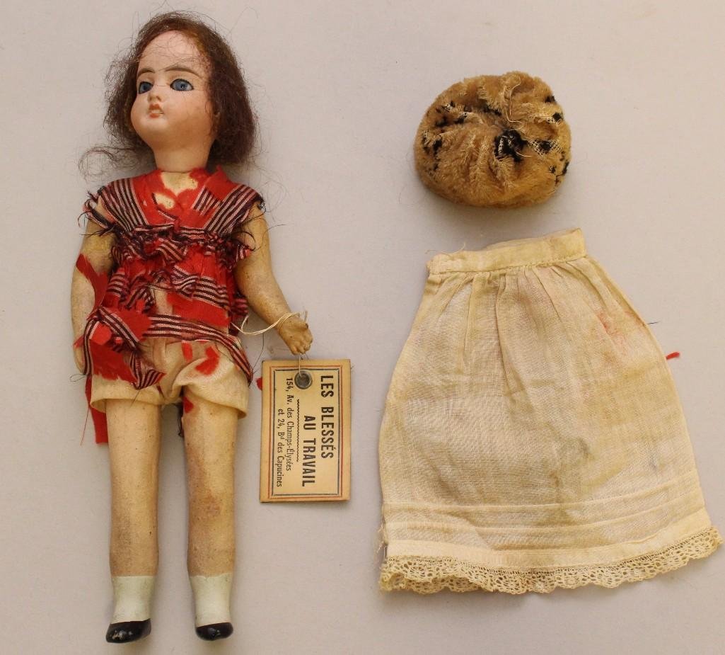 8" 1916 MON CHERI LG PARIS ANTIQUE BISQUE HEAD DOLL (1 of 5)