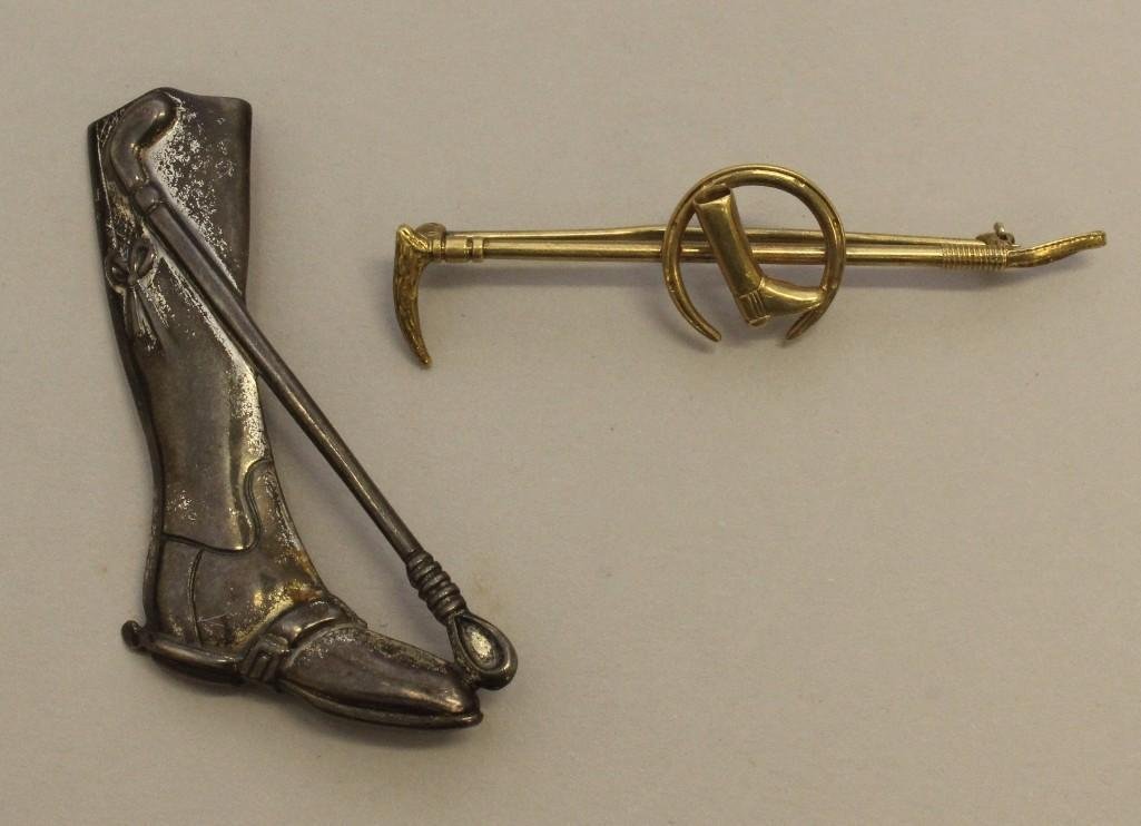Gold and Sterling Silver Equine Motif Pin Lot (1 of 4)