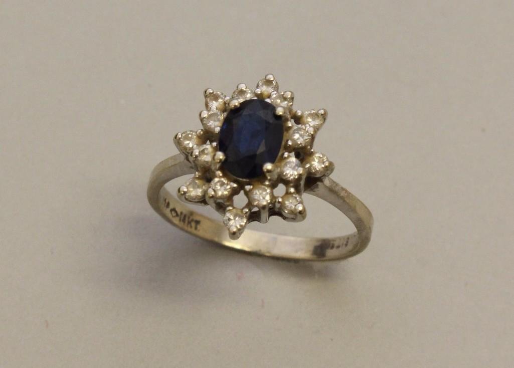 Gold Ring with Sapphire and Diamonds (1 of 3)