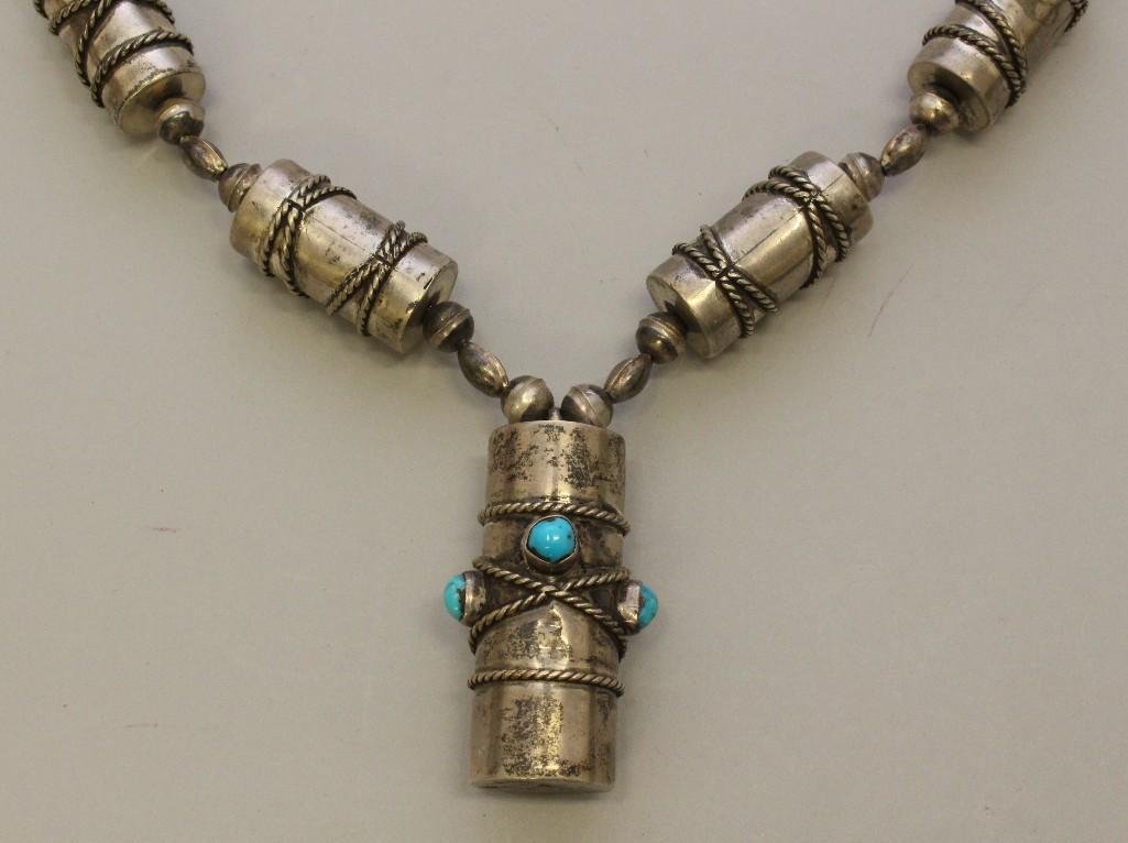 Silver Necklace with Turquoise (1 of 3)