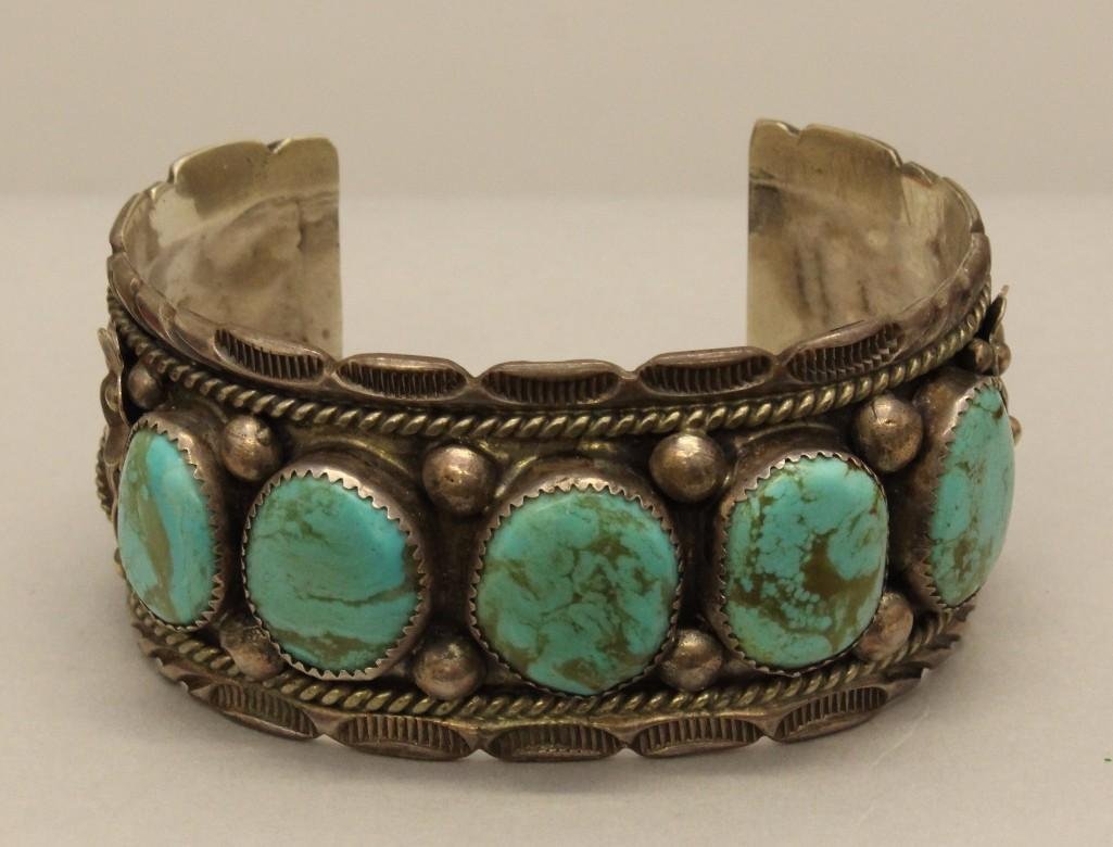 Sterling Silver Bracelet with Turquoise (1 of 3)