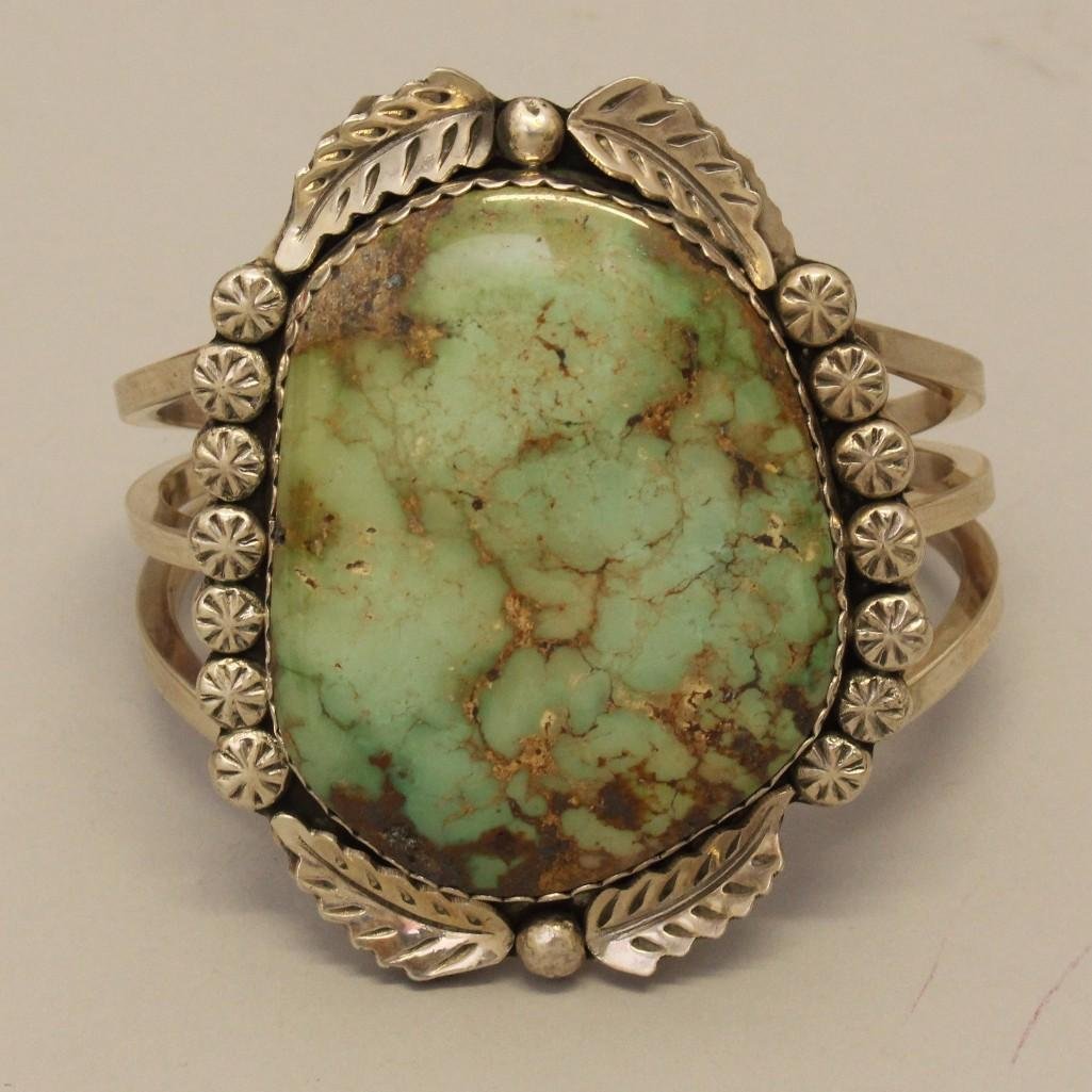 Sterling Silver Bracelet with Turquoise (1 of 4)