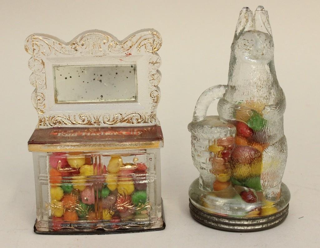 Lot of 2 Glass Candy Containers (1 of 4)