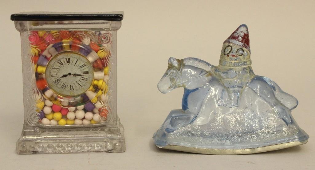 Lot of 2 Glass Candy Containers (1 of 2)