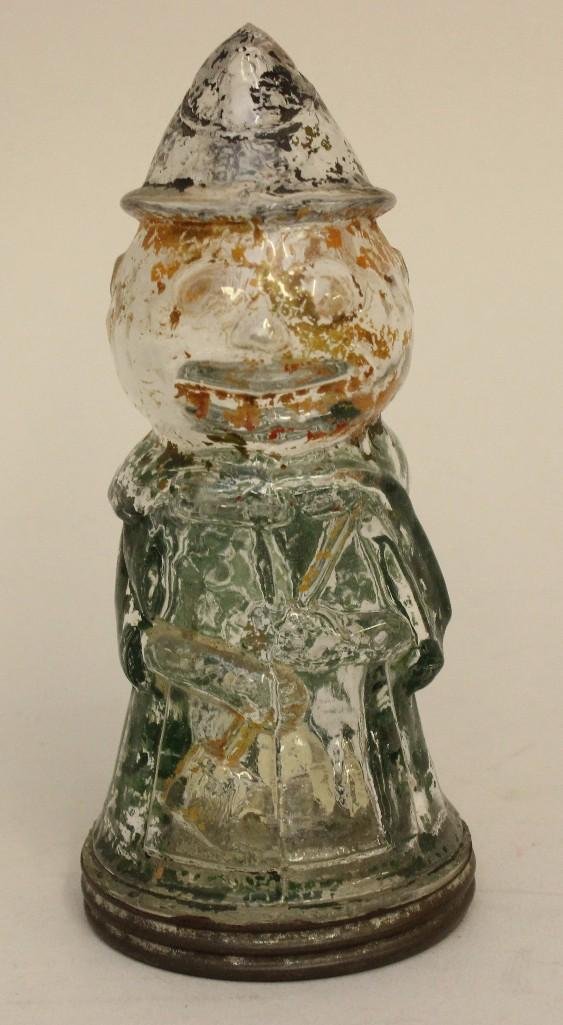 Glass Candy Container of a Pumpkin Head Scarecrow (1 of 2)