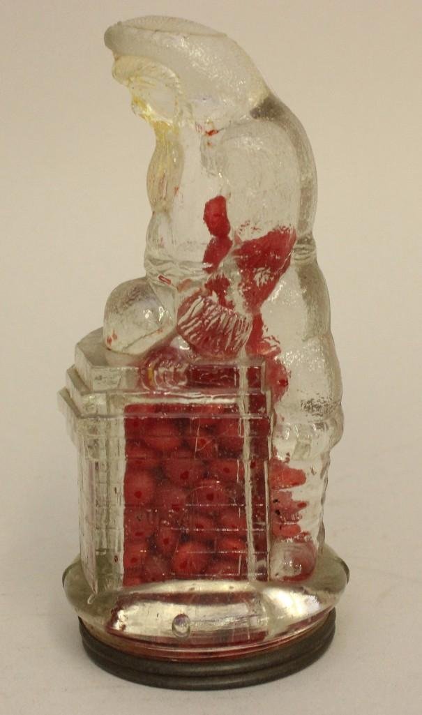 Glass Candy Container of Santa on Chimney (1 of 3)