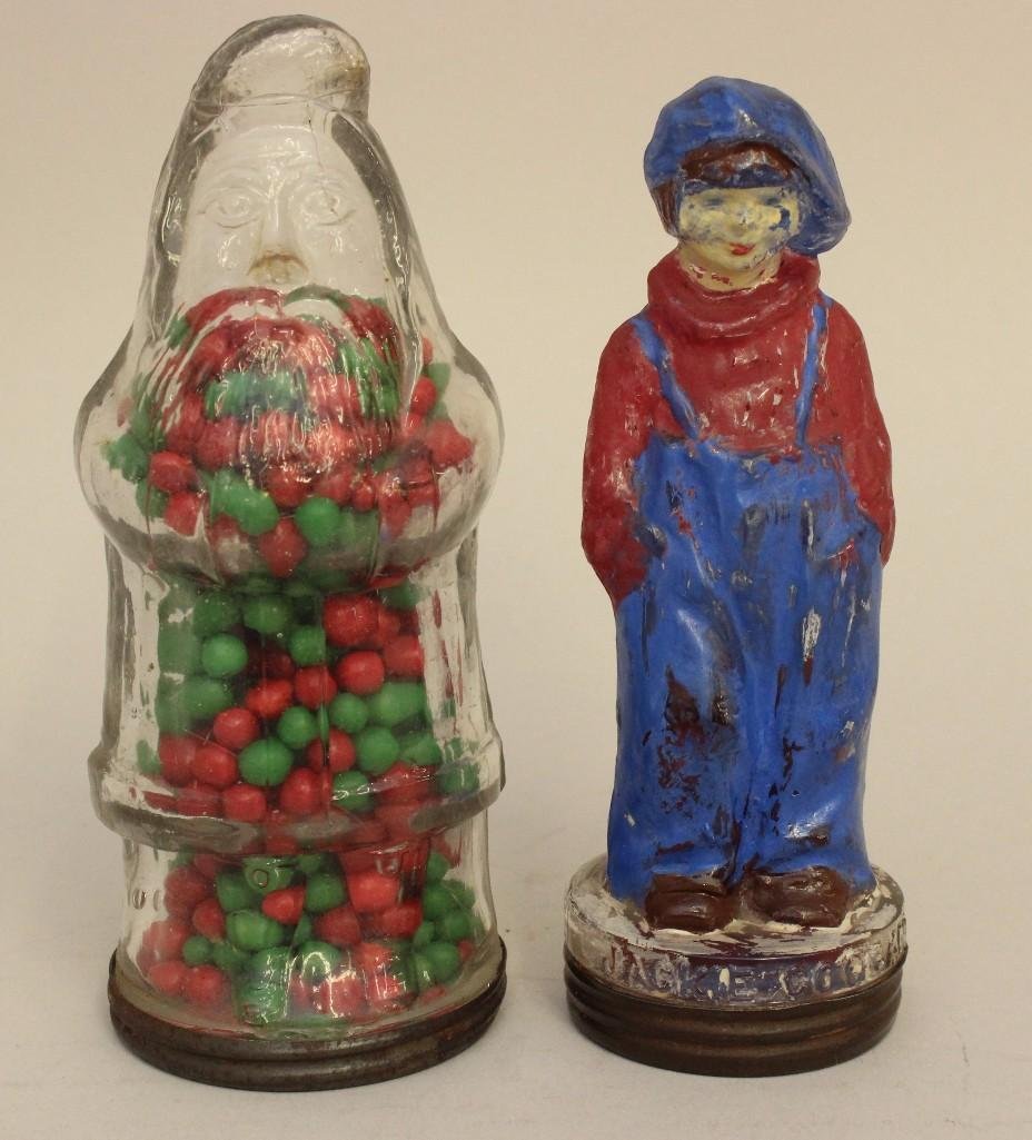 Lot of 2 Glass Candy Containers (1 of 4)