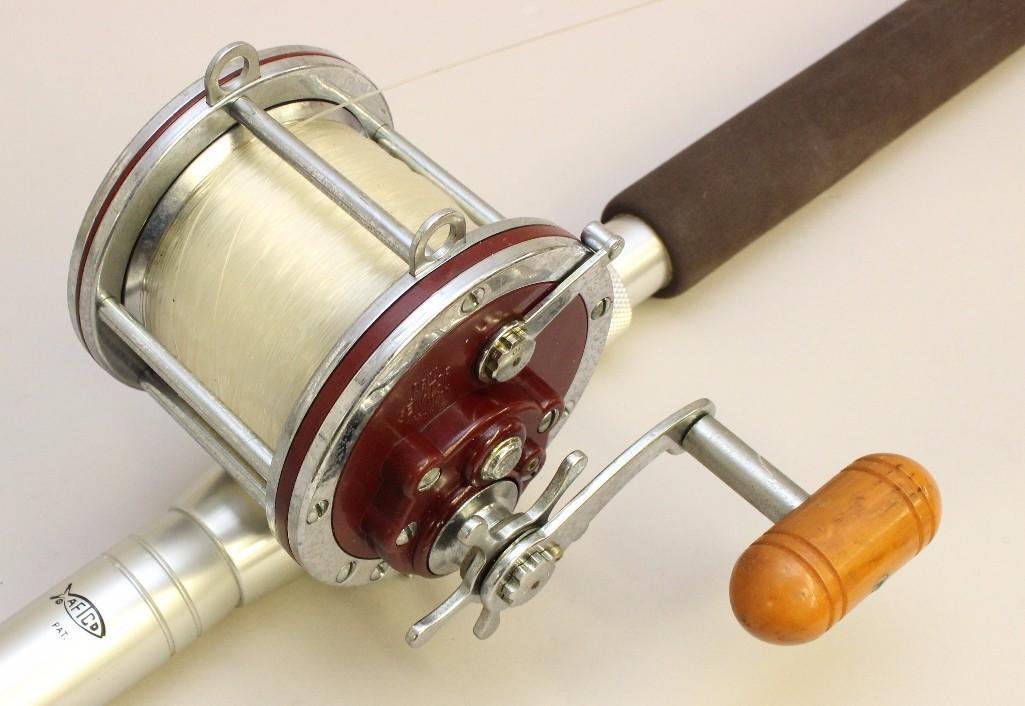 Whitecap By Sportsmen Boat Rod: 6'10" fiberglass rod with Aftco aluminum butt with Penn Senator 114-H reel.