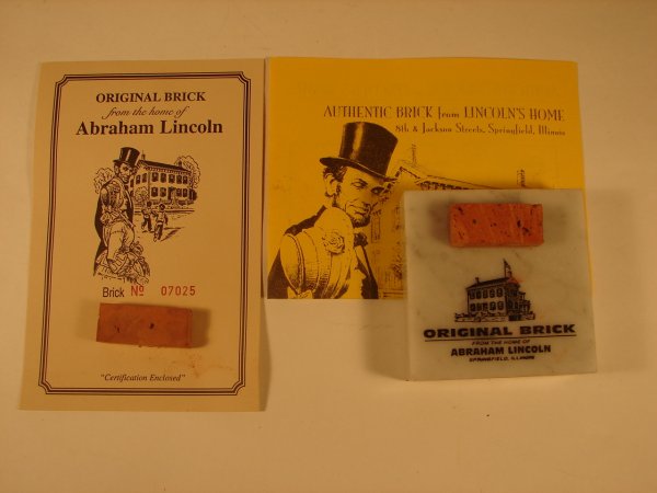 LINCOLN BRICK FRAGMENT RELICS