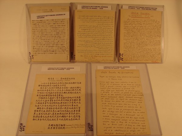 GROUPING OF MANUSCRIPT COPIES OF THE GETTYSBURG AD