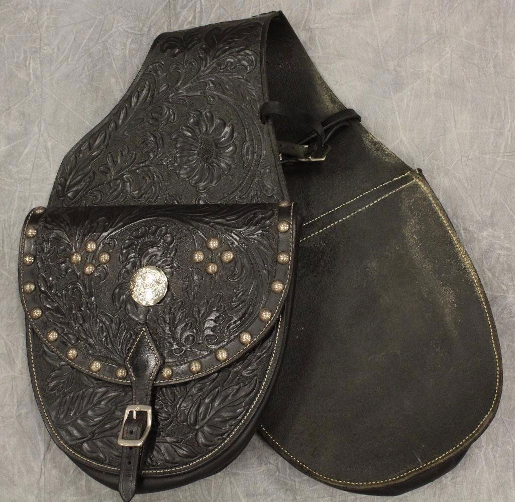Black Leather Horse Saddle Bag (1 of 2)