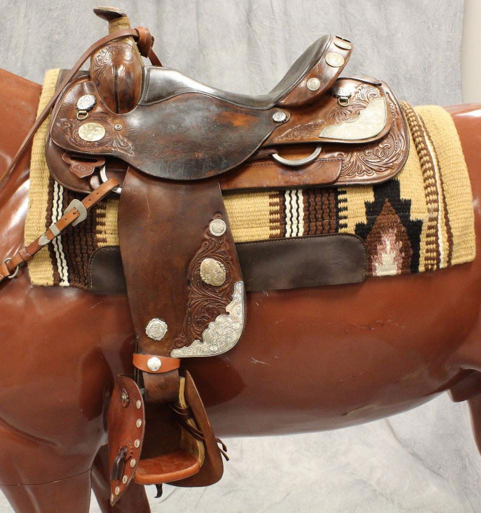 Brown Circle Y Roping 16" Saddle (1 of 10)