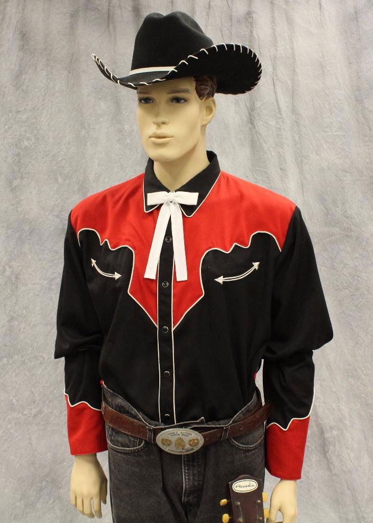 "Singing Cowboy" Mannequin: Includes garments, cowboy hat, guitar and boots. Approximately 6" 5" tall.
