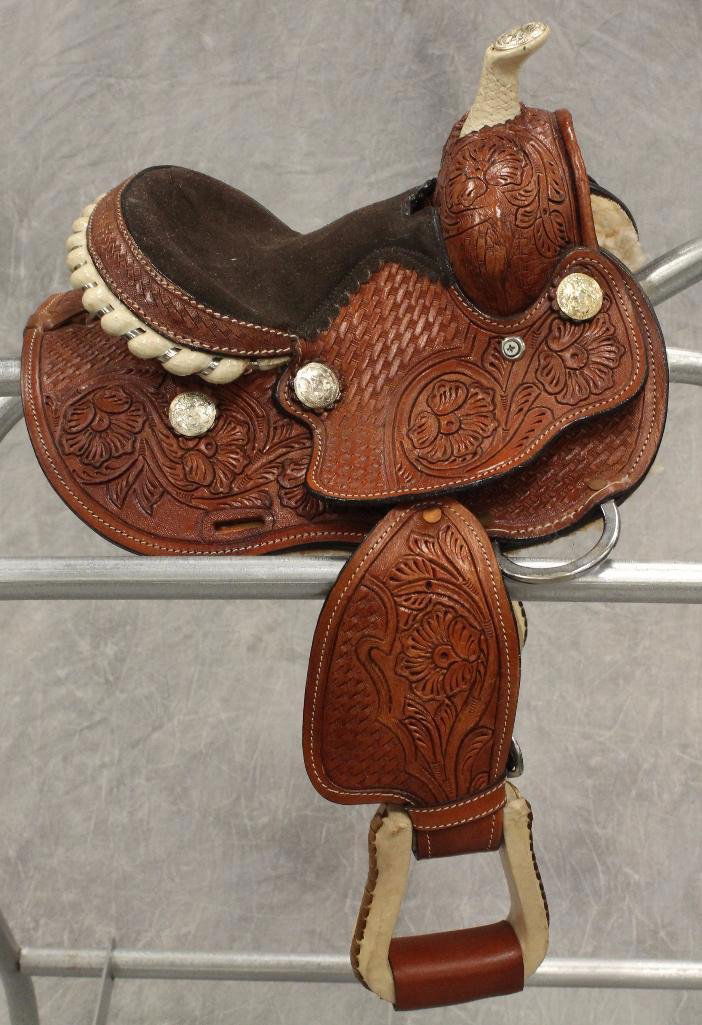 Miniture 7" Pony Saddle (1 of 8)