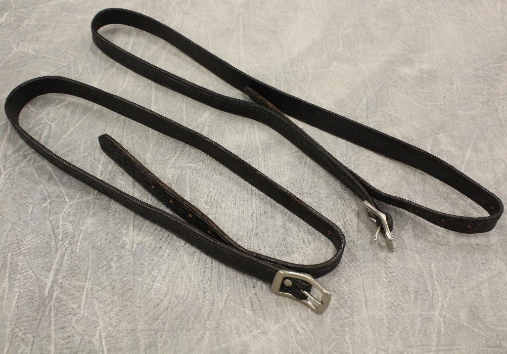 Two Carved Black Saddle Bag Straps (1 of 3)