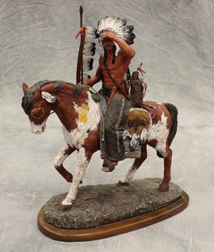 American Indian War Chief on Horseback Statue (1 of 3)
