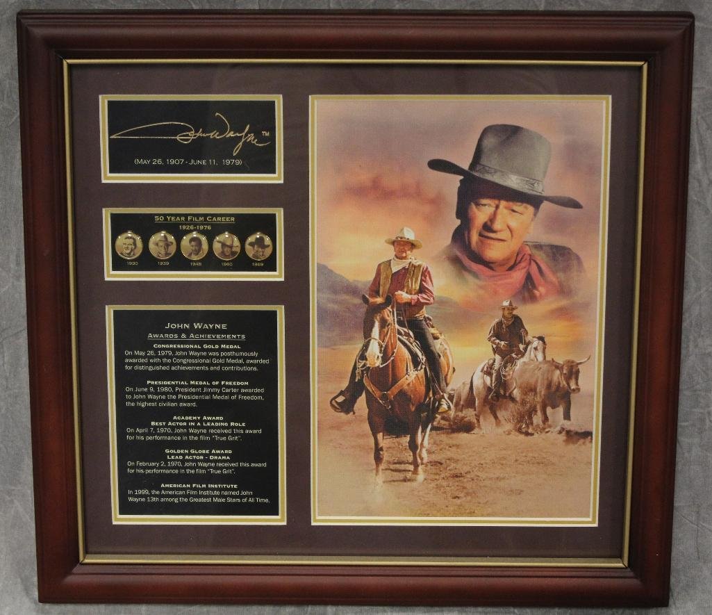 Bradford John Wayne Plaque: 12"h x 13"w.