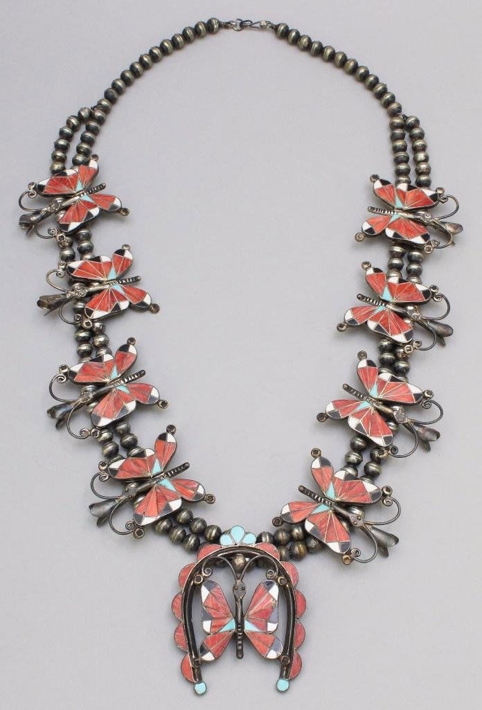 Sterling Silver Zuni Squash Blossom Necklace (1 of 2)