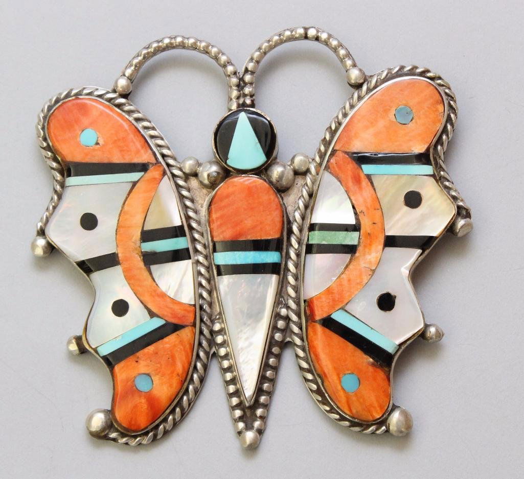 Native American Zuni Butterfly Pin (1 of 3)